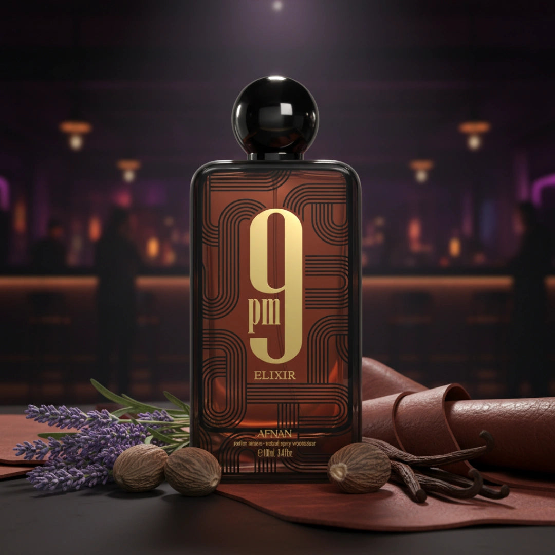 9pm Elixir - Afnan - Decant Sample Probe Arometry.com
