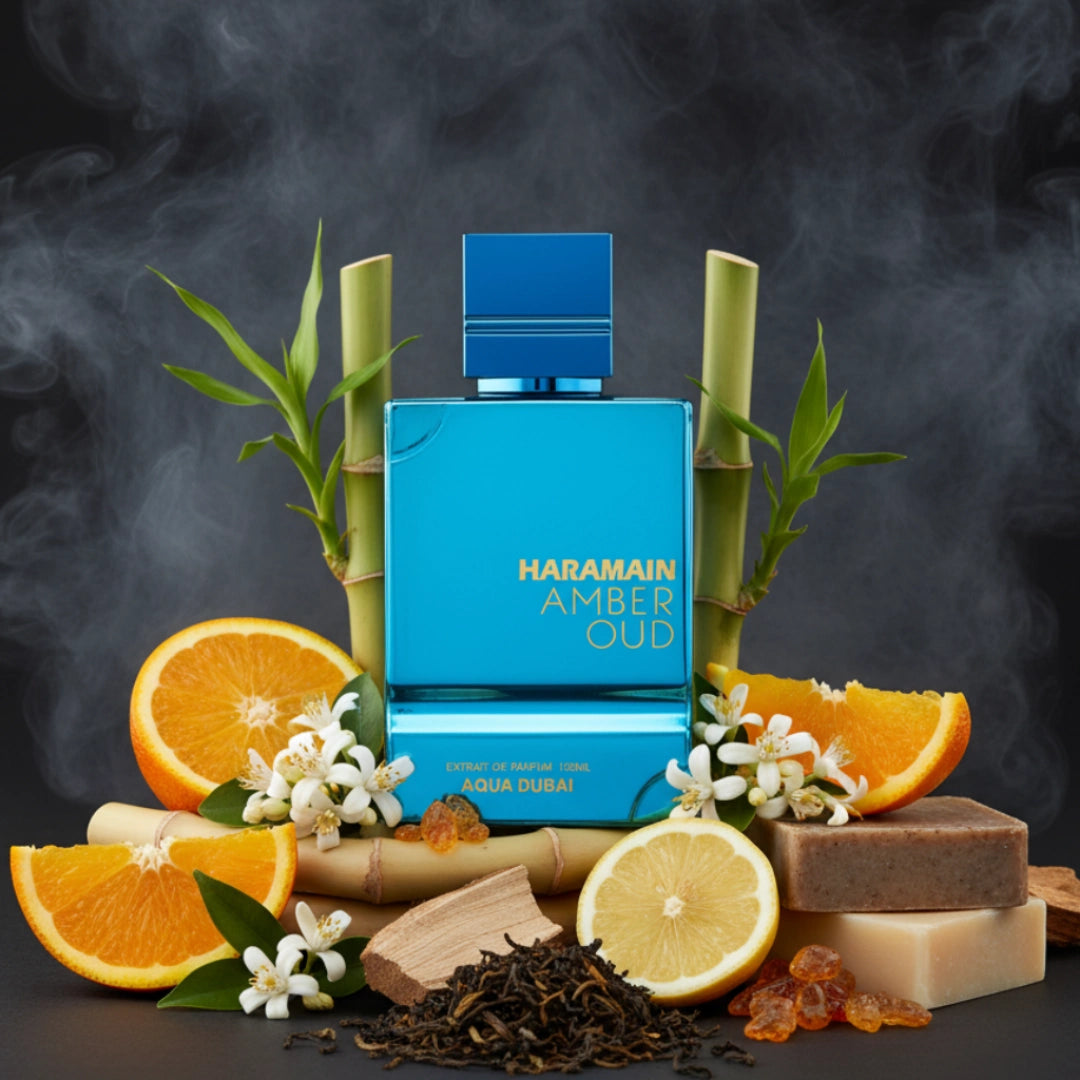 Amber Oud Aqua Dubai - Al Haramain - Decant Sample - Arometry.com