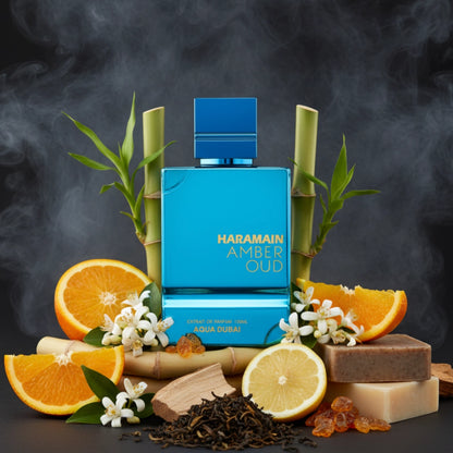 Amber Oud Aqua Dubai - Al Haramain - Decant Sample - Arometry.com