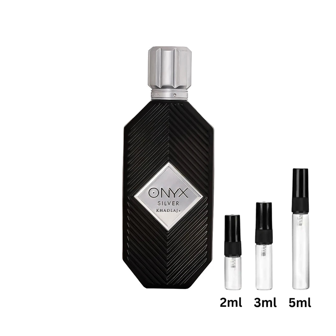 Khadlaj Onyx Silver Sample Probe Decant 2ml, 3ml, 5ml