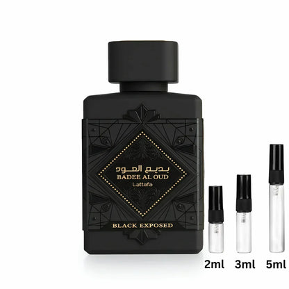 Lattafa Bade'e Al Oud Black Exposed Sample Decant Probe 2ml, 3ml, 5ml