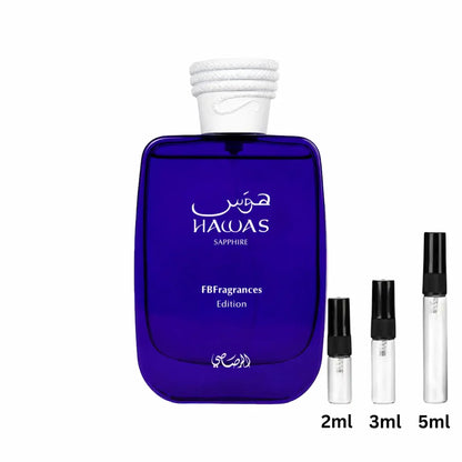 Rasasi Hawas Sapphire Sample Probe Decant 2ml, 3ml, 5ml