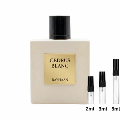 Rayhaan Cedrus Blanc Sample Probe Decant Arometry 2ml, 3ml, 5ml